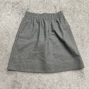 J.Crew Wool Blend Sidewalk Pleated Pencil Skirt Womens 00 Gray Elastic Pockets